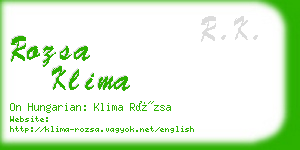 rozsa klima business card